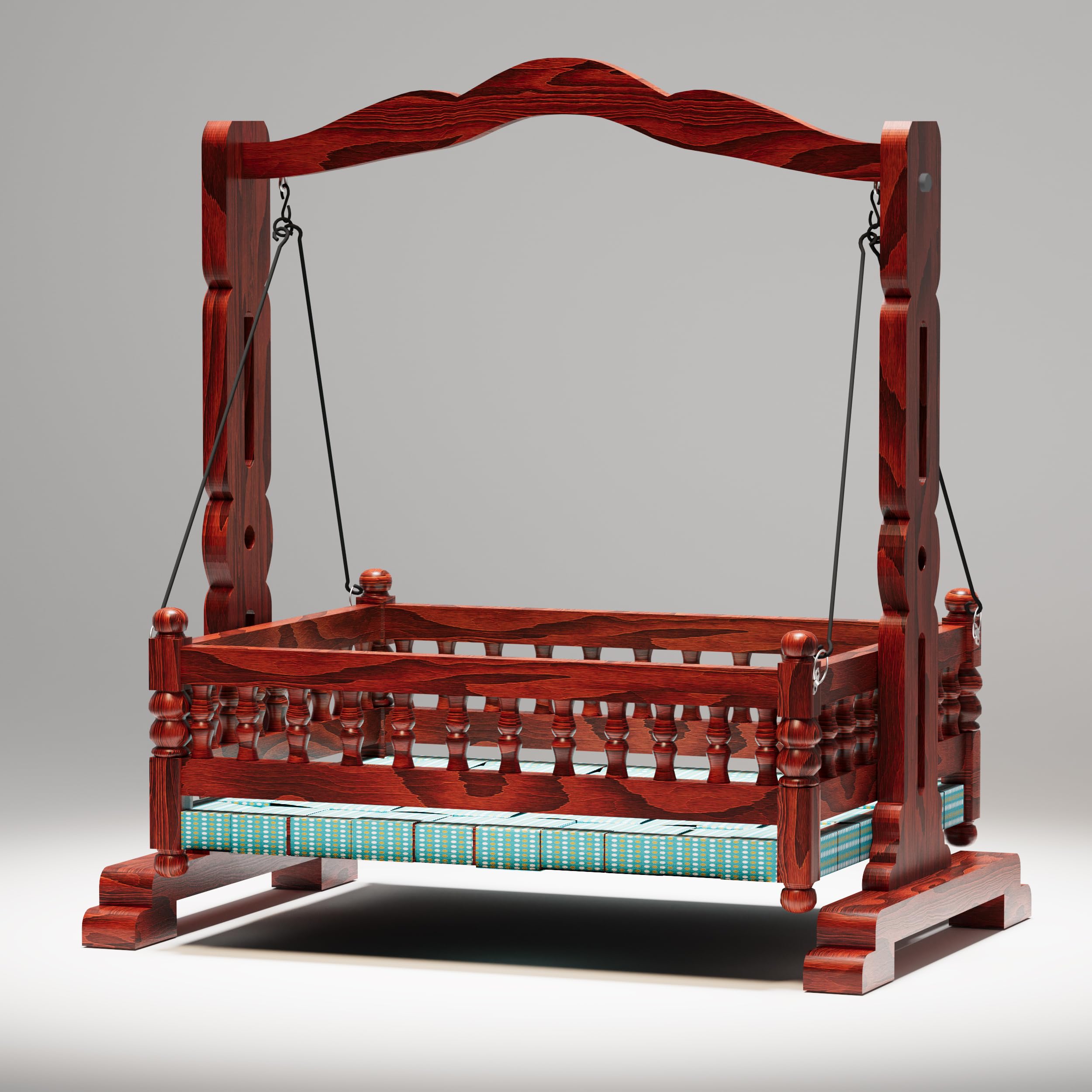 Onija Wooden Baby Cradle Sheesham Wood Foldable Palna Handmade