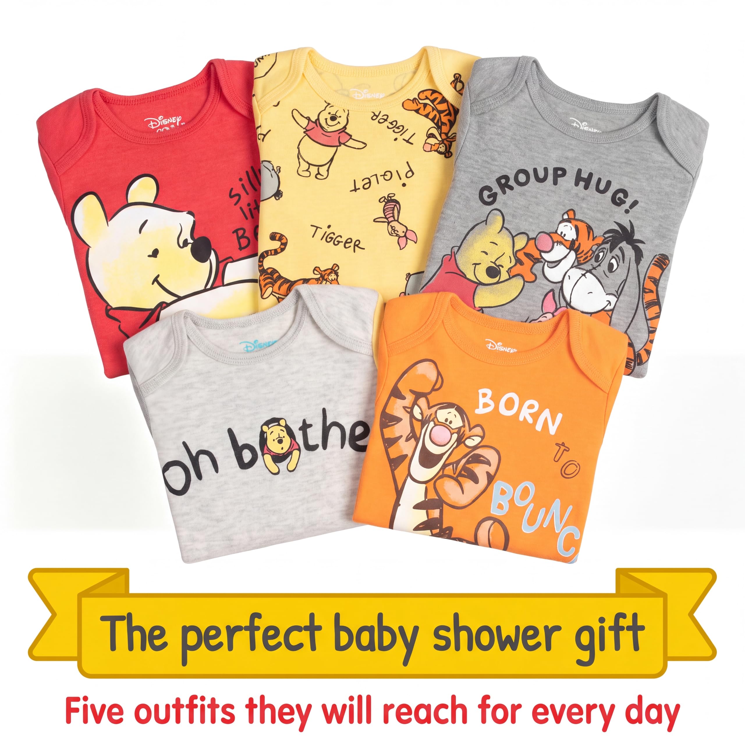 Disney Baby body, uniseks, myszka Miki, Król Lew i Pixar, 5 sztuk