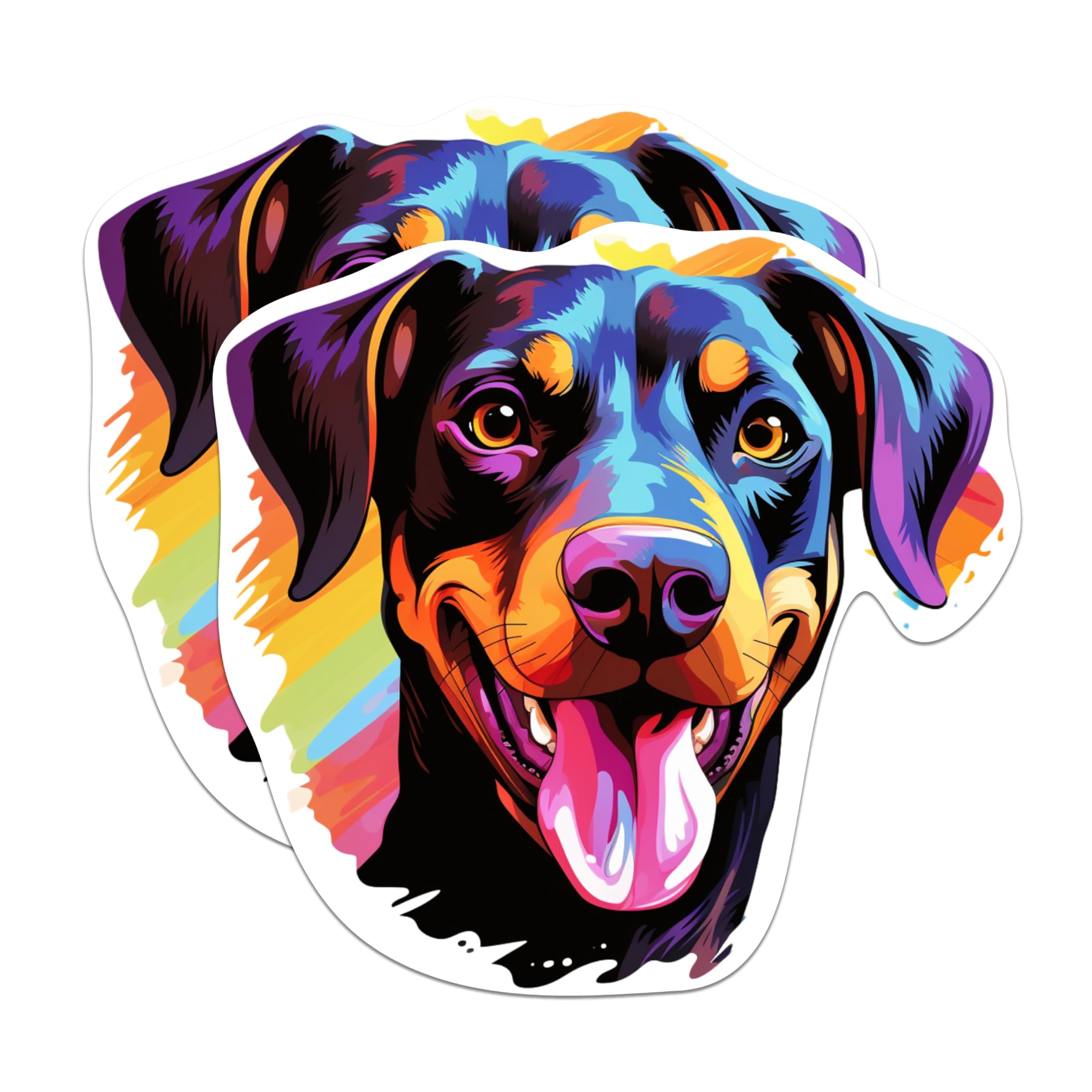 (2 Pack) Doberman Pinscher Dog Breed Stickers - 5 Inches On Longest Side - Choose from Over 100 Dog Breeds - for Cars, Trucks, Skateboards, Laptops - Made in USA - BMCS1849