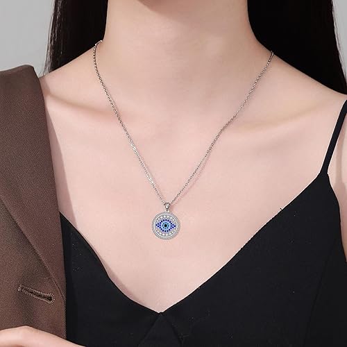 Miniatura 5 de Evil Eye Jewelry Set for women, Evil Eye Pendant Necklace for Women Greek Protection Jewelry with Blue Sapphire and Black Cz Amulet Gift