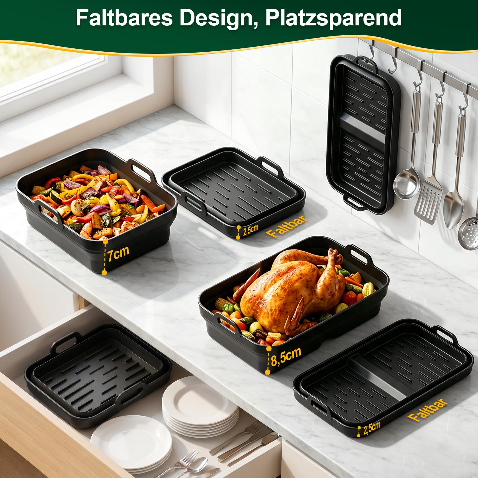 Accessori Set Friggitrice ad Aria per COSORI 10L Doppio Cestello, 22 Pezzi
