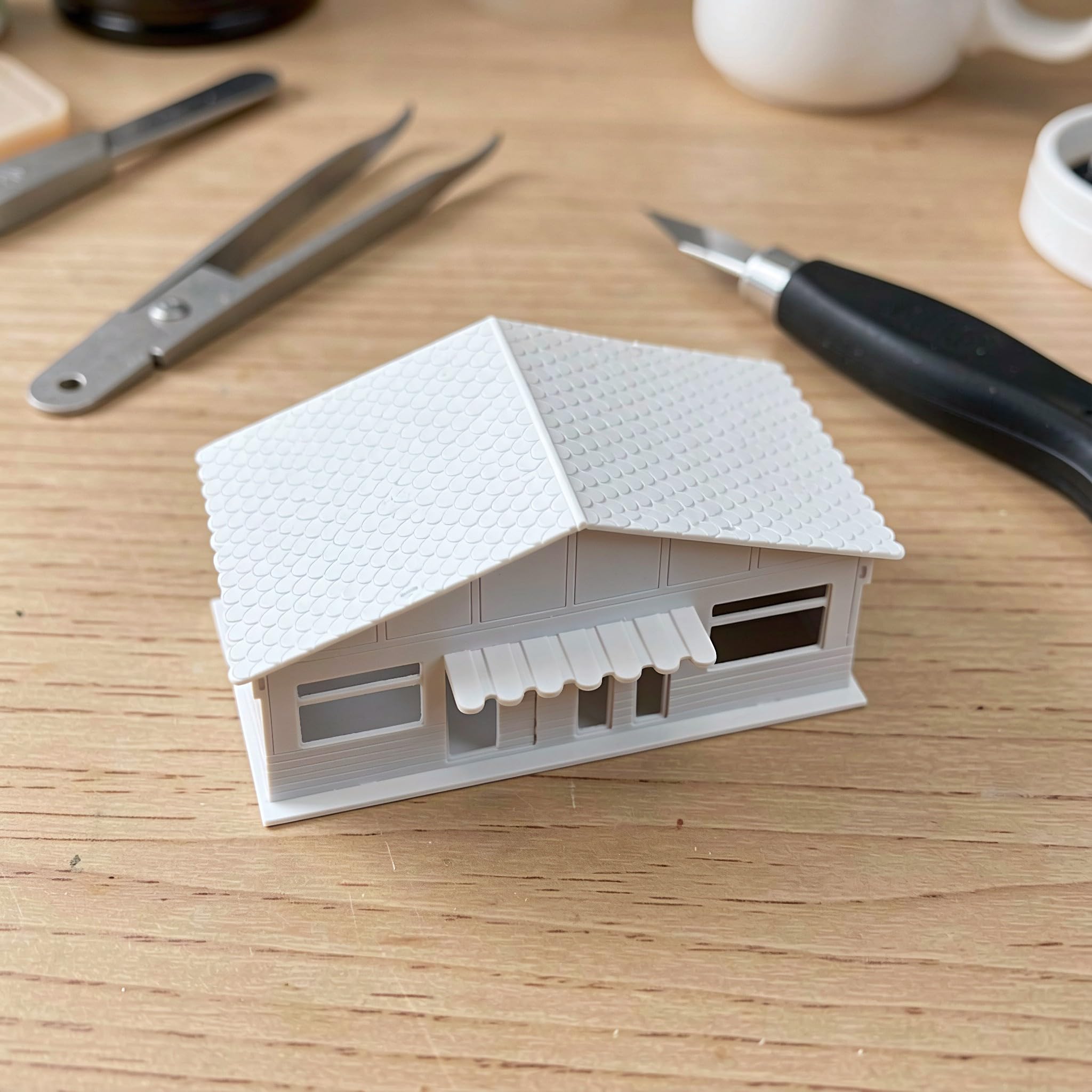 Zerodeko Modellino di casa in miniatura, scala 1:64, di paesaggio con