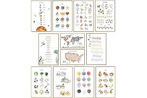 Educational Posters for Toddlers 11x17" Set of 12: Unlock Your Child's Learning Journey