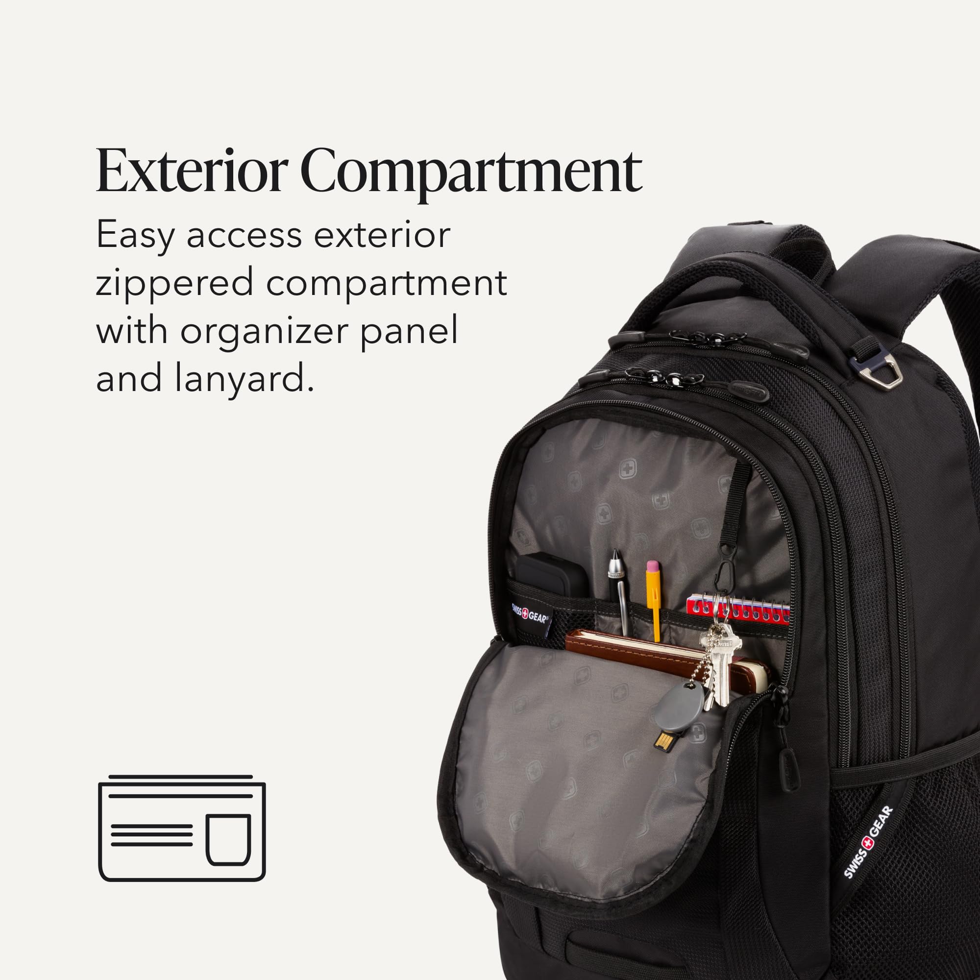SwissGear Cecil 5505 Zaino per Computer Portatile Unisex Adulto Zaino per Computer Portatile (1-Pack), Nero 1, 18", Cecil 5505 Zaino per laptop da 16 pollici