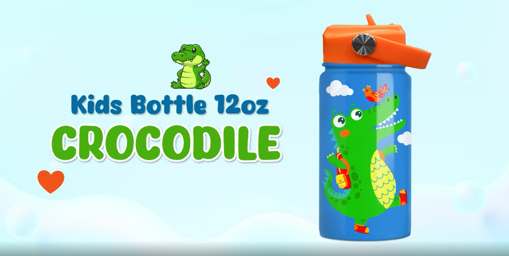 Amazon.com: Crocodile Water Bottle - Kids Water Bottle with Straw