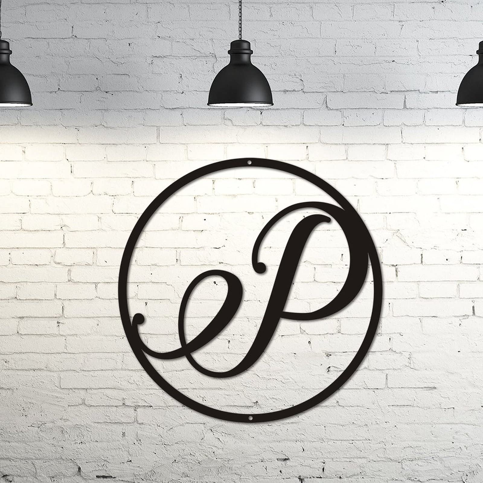 Lettres monogramme en métal P de haute qualité artisanale