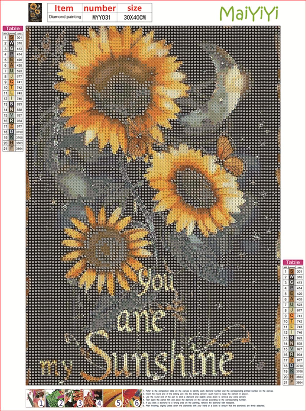 MaiYiYi Dream Catcher Diamond Painting Kit, 5D Full Round Drill You are My Sunshine Paint with Diamond, Wind Chimes Sunflower Diamond Dots Art for Adult Beginners Home Wall Decor (12 x 16 inches)