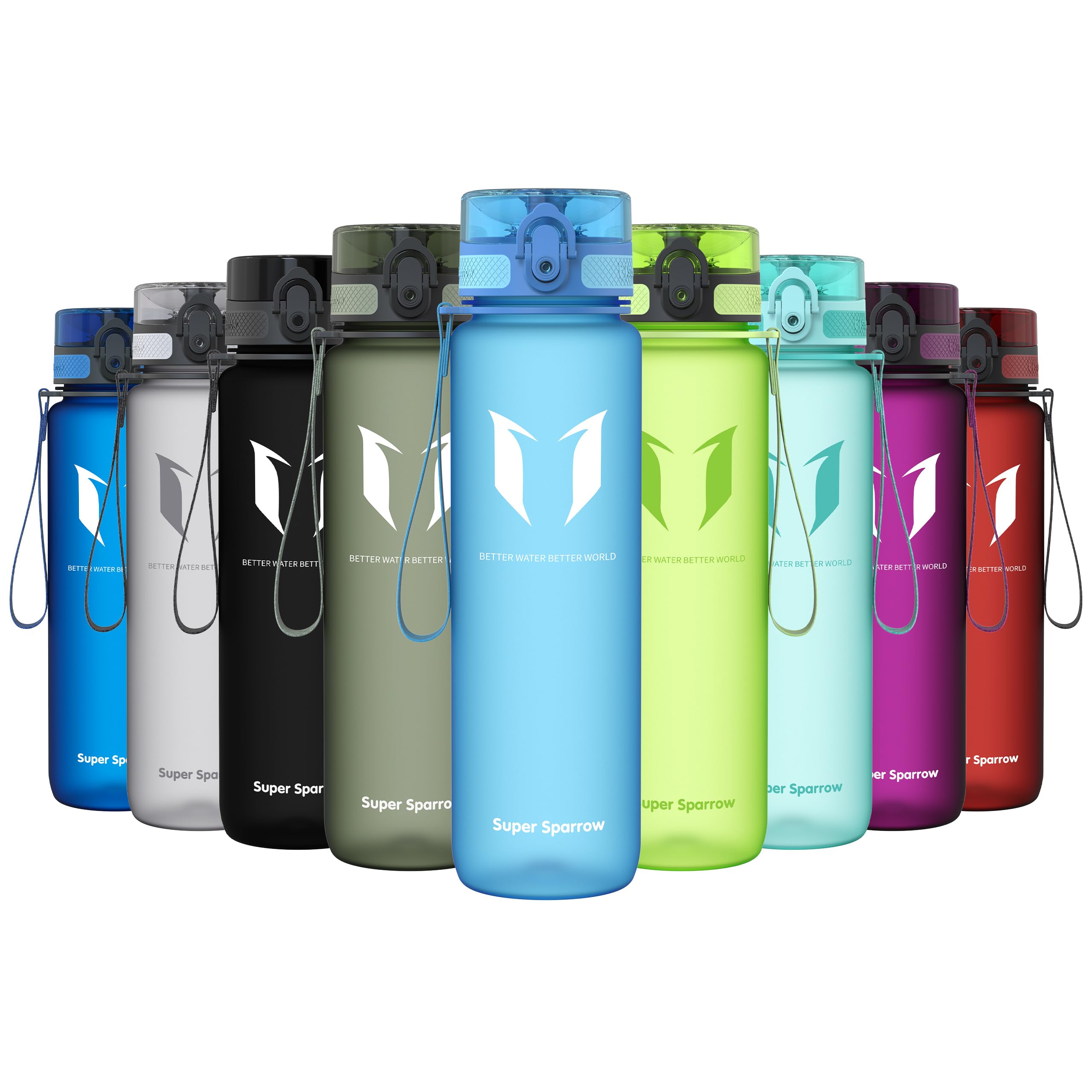 Super Sparrow Borraccia Sportiva & Bottiglia Bambini Senza Perdite - 350ml/500ml/750ml/1L/1.5L - Senza BPA