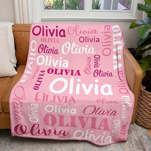 Miniatura 5 de Gudina Manta y mantas de bebé personalizadas, personalizadas con nombre para niños, regalos de Navidad personalizados para mujeres y hombres