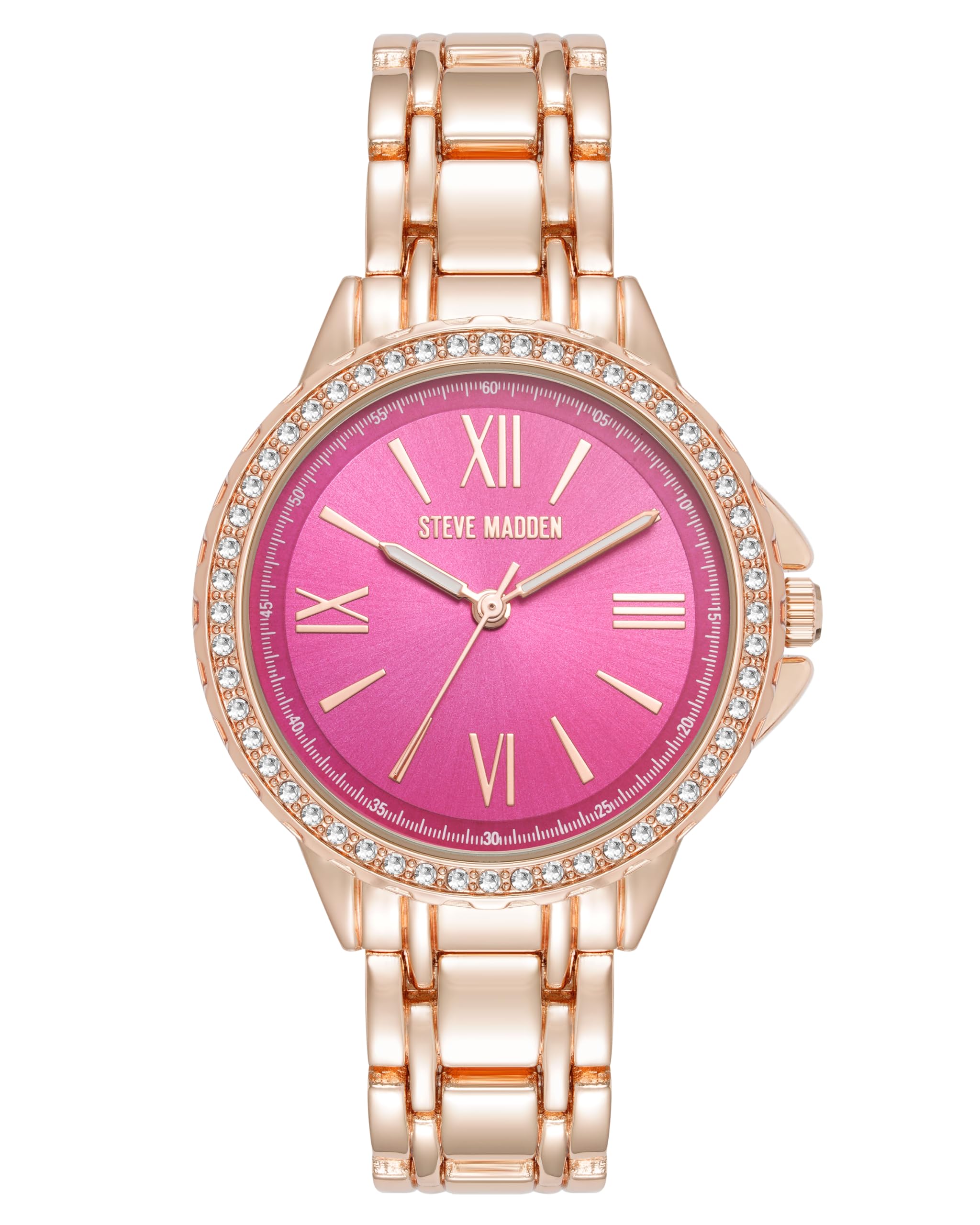 Steve Madden Women's Genuine Crystal Accented Bracelet Watch