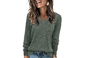 Casual Long Sleeve V-Neck Women's Tops: Your Go-To Fall Fashion Essential