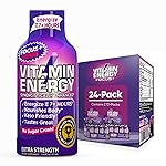 Vitamin Energy Focus+ Extra Strength Energy Shot Berry 24 Pack, 260mg Natural Caffeine, B-Vitamins, CoQ10, Amino Acids, Focus, Productivity & Clarity, Zero Sugar, Gluten-Free, 1.93 fl oz