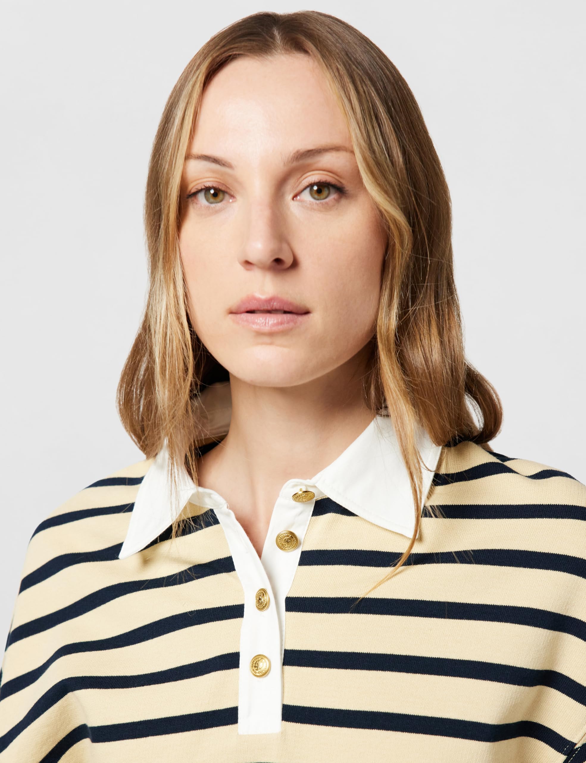 Tommy Hilfiger Jersey Mujer Gold Button Rugby Terry con Cuello francés