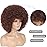 JSDshine 70s Afro Kinky Curly Wig For Women, Brown, Synthetic Fibers, Soft, Bouncy, Natural Looking, With Bangs