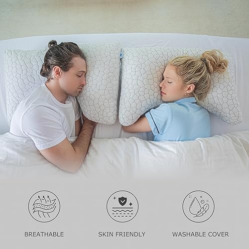 Miniatura 7 de Pharmedoc Almohadas de espuma viscoelástica - Almohada para dormir de lado - Almohada curvada - Almohada arqueada - Almohada de cuello para aliviar