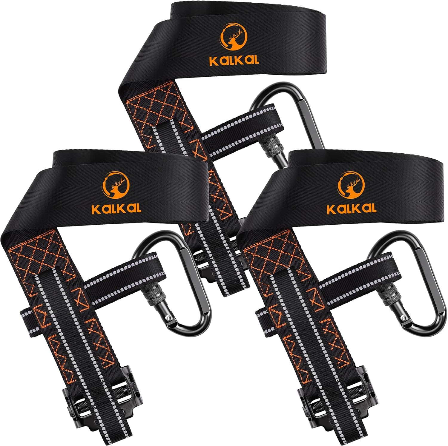 Kalkal 3 Pcs Heavy-Duty Tree Stand Harness Strap, Quick-Connect Treestrap for Tree Stand Harness Comfortable Hunting Gear