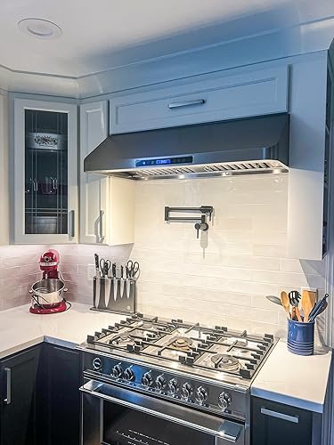 Miniatura 9 de PROLINE - Campana extractora para debajo del gabinete de 30 pulgadas, con canalización, 900 CFM, acero inoxidable, luces LED, motor soplador ultra