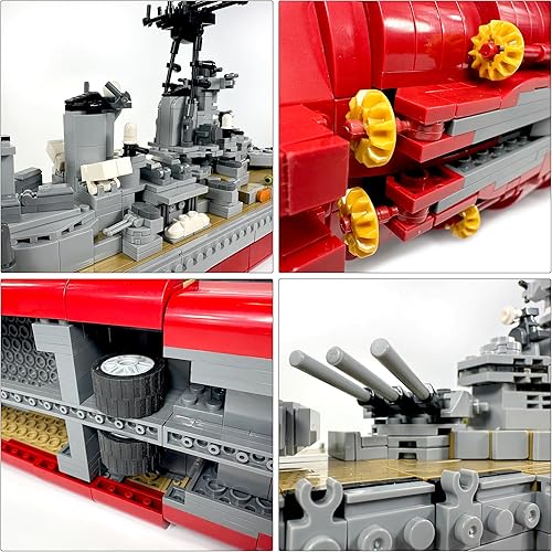 Miniatura 7 de General Jim's Deluxe Edition USS Missouri Battleship - Juego de construcción de 2,631 piezas WW2 Iowa clase con pistolas giratorias, radar, misiles