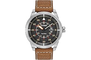 Citizen Eco-Drive Citizen Men's Eco-Drive 3-Hand Date Avion Watch with Leather Strap