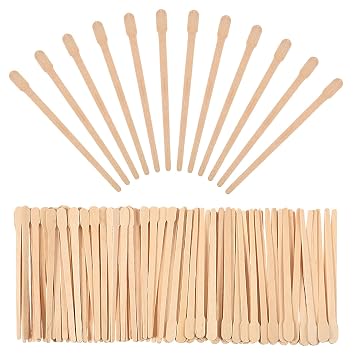 Bememo 500 Pcs Wax Sticks Eyebrow Brow Lip Nose Small Wooden Waxing Applicator Spatula Craft Sticks for Hair Face Legs Removal Spa