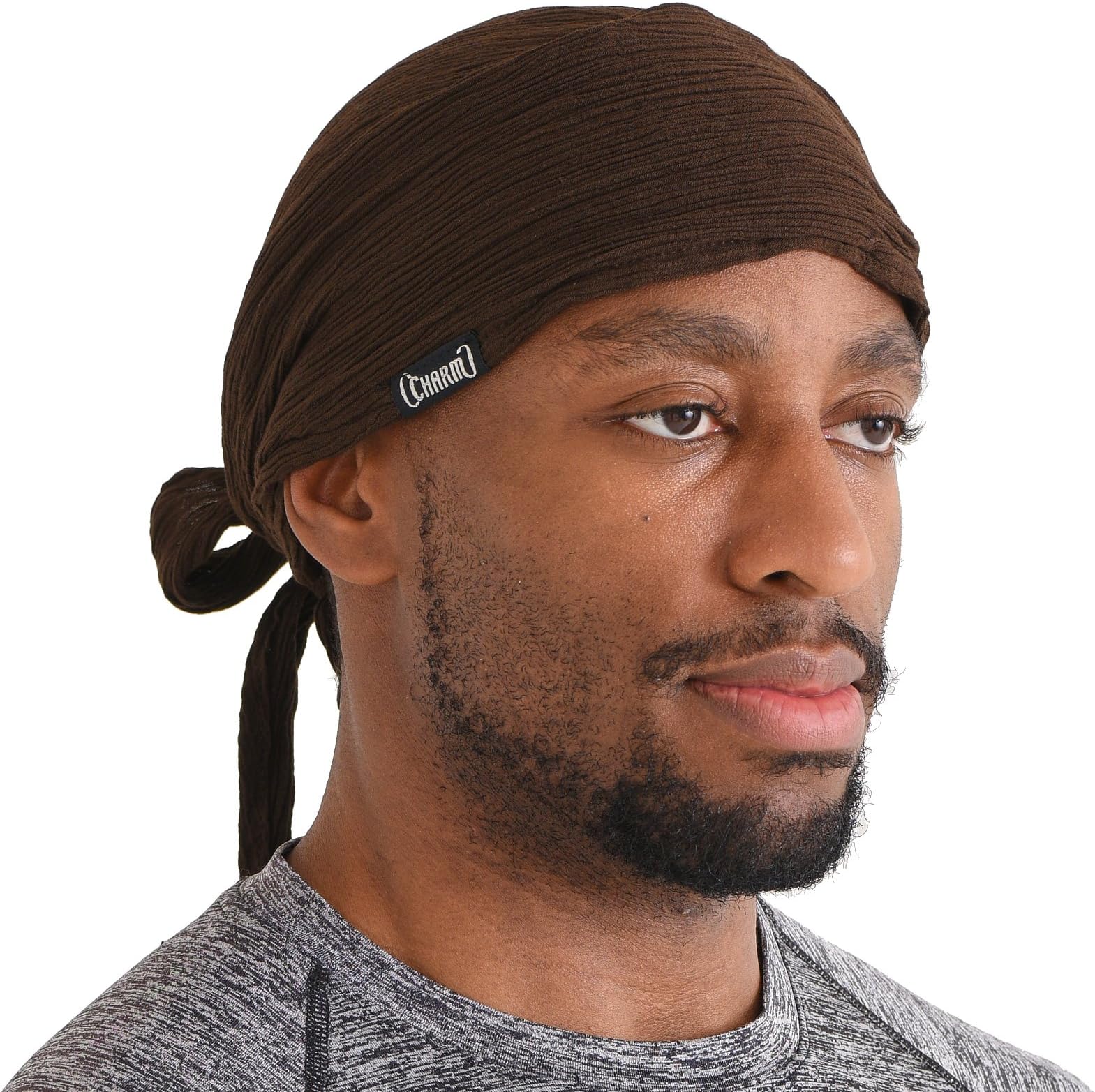 CHARM Pirate Hat Head Scarf - Boho Long Turban Bandana Cap Scarf Gypsy Fortune Teller Pirate Costume