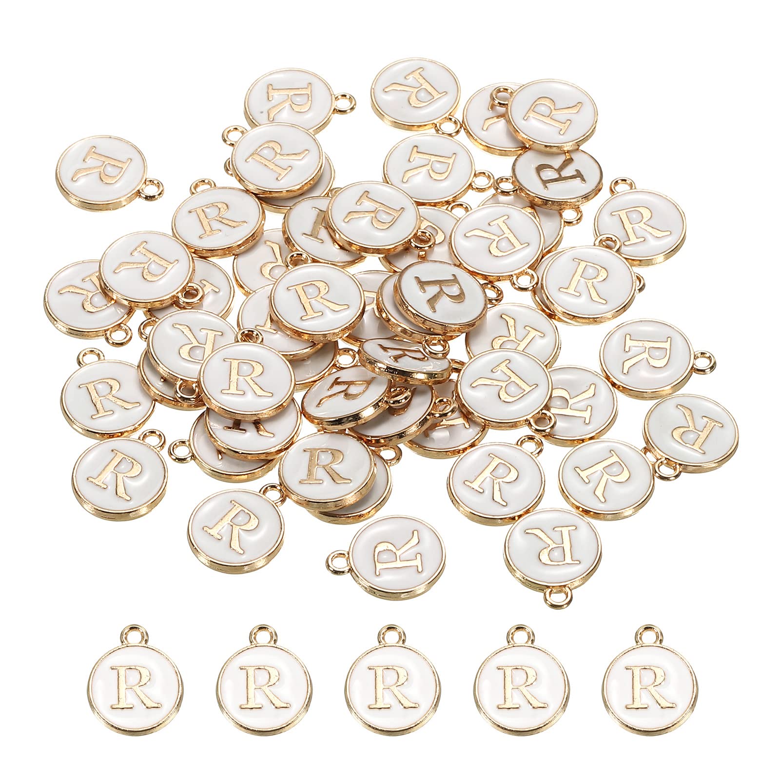 MECCANIXITYAlphabet Letter Charm Double Sided Alphabet Pendant, for Necklace Bracelet Earring Jewelry Making