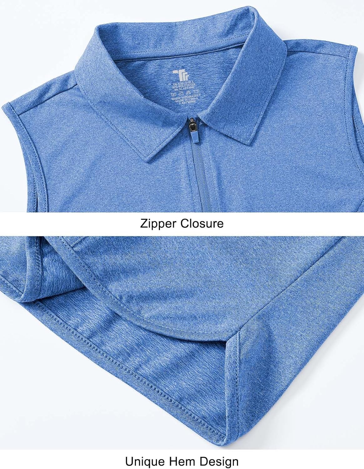 Rdruko Women's Golf Shirts Sleeveless Tank Zip Up Shirts for Ladies Quick Dry Tennis Polo Tops