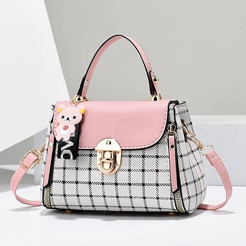 Miniatura 2 de Xiaoyu Bolsos pequeños y bolsos de mano para mujer, de moda para adolescentes, bolso cruzado, bolso ligero de hombro, estampado de cuadros, bandolera