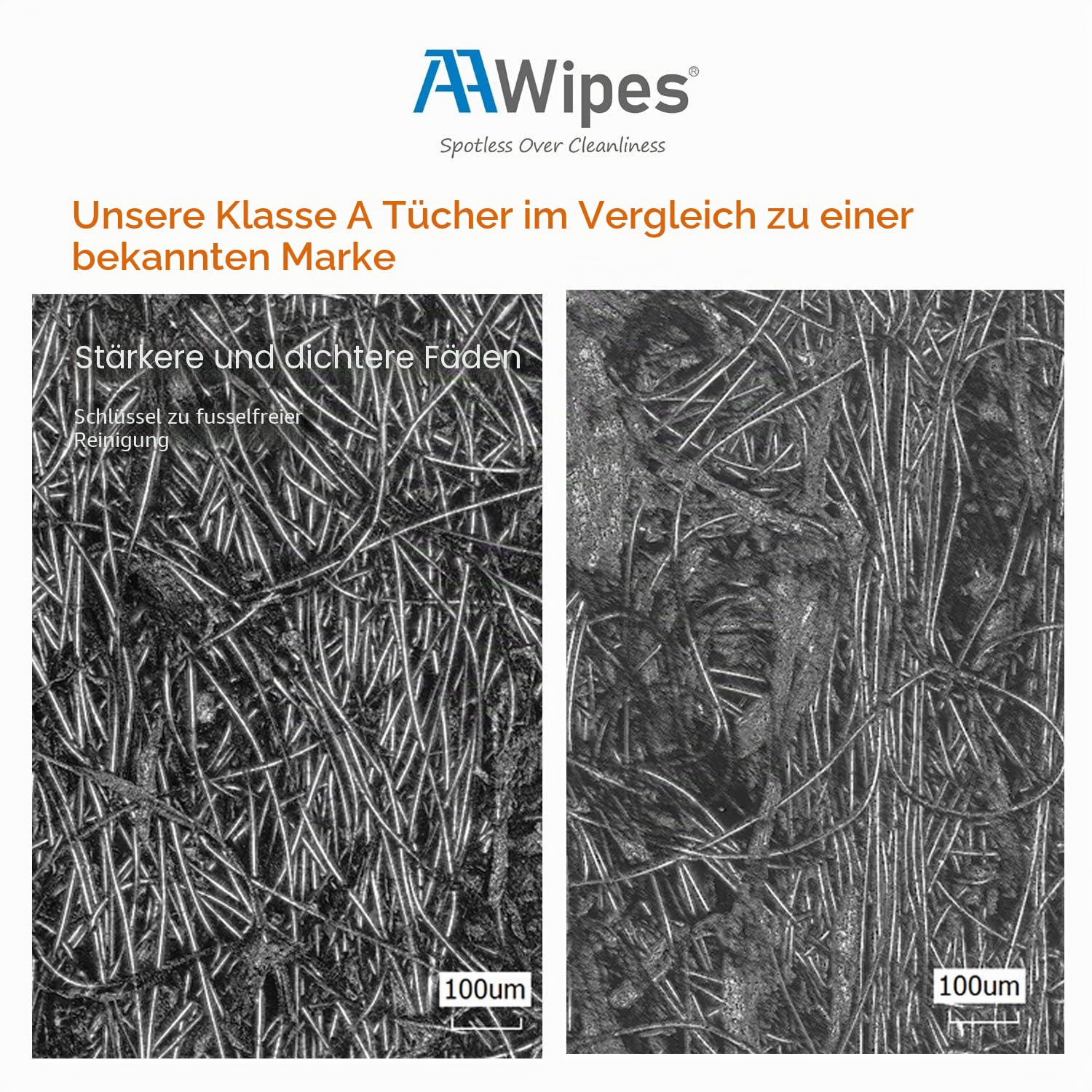 AAwipes Cleanroom Reinigungstücher, fusselfrei, 10,2 x 10,2 cm (Beutel mit 600 Stück) Zellulose/Polyester-Mischung (Klasse A, 68 g) für Labor, Elektronik, Pharmazeutik, Druck und Halbleiterindustrie