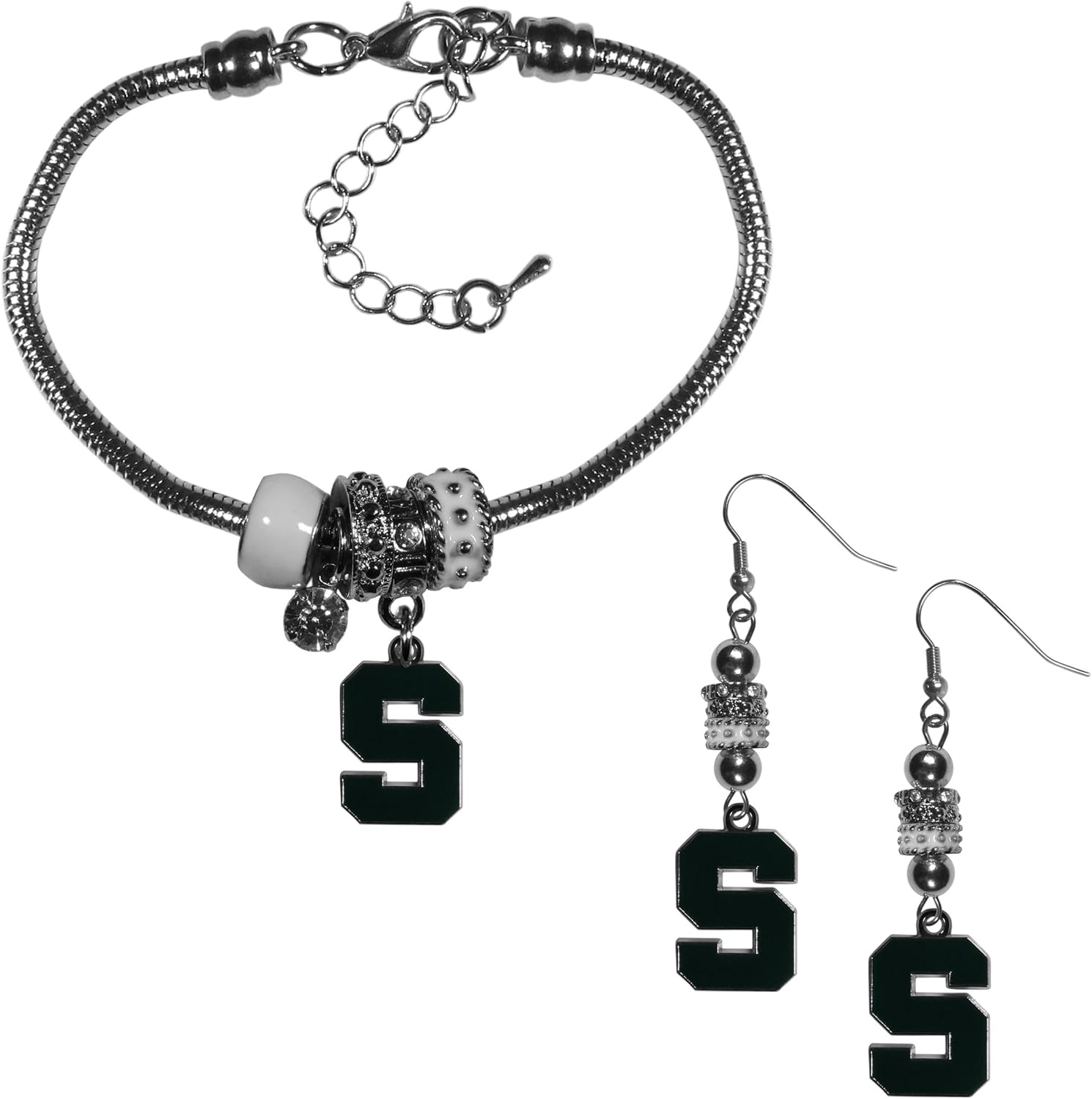 Siskiyou Sports NCAA unisex-adult Euro Bead Earrings and Bracelet Set