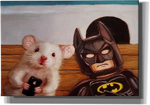 'Selfie with Superhero' de Lucia Heffernan, arte de pared en lienzo, 26 x 18 pulgadas