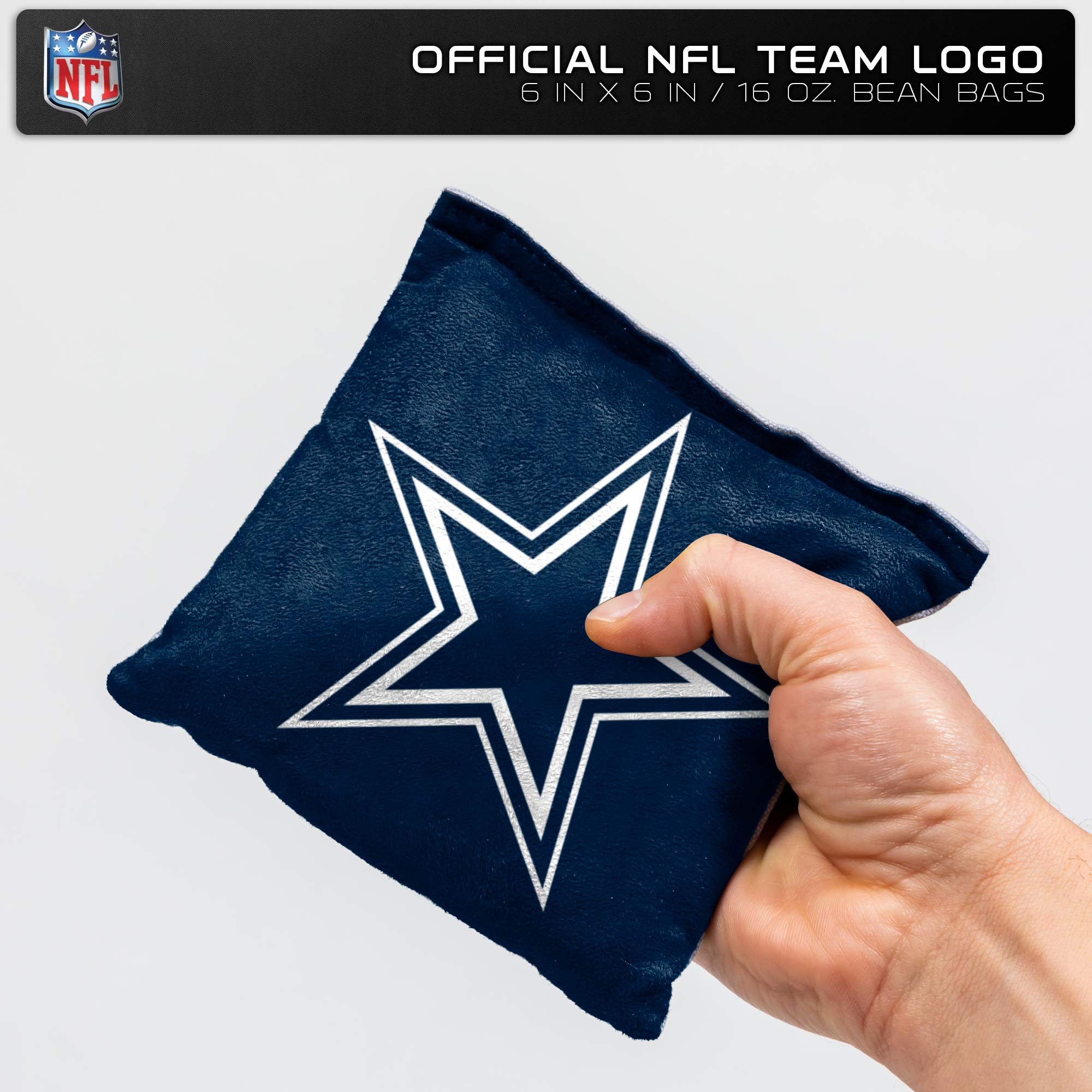 Wild Sports NFL Pro Football Sitzsack, doppelseitig, 8 Stück, Premium Wurfsäcke für Cornhole Set – ideal für Heckklappen, Outdoor, Hinterhof