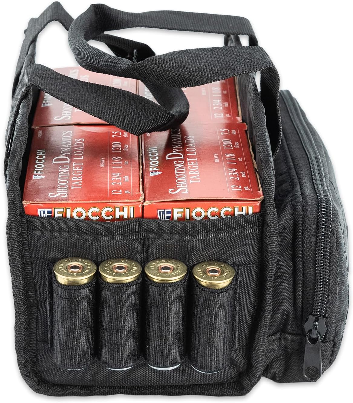 Wild Hare Shooting Gear 4 Box Carrier Durable & Water Resistant - Large Side Accessories Pocket - Black