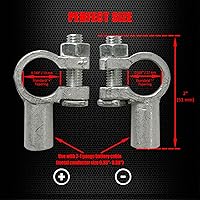 Vista 2 de Ampper Conectores de terminales de batería de cobre, juego de conectores de terminales de batería de poste superior torneado (+-) con cubierta
