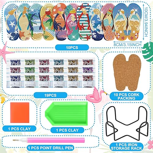 Miniatura 10 de Juego de 10 posavasos de bola de Navidad, arte de diamante, bola de Navidad, pintura de diamante, bola de Navidad 5D, posavasos de diamante, bola de