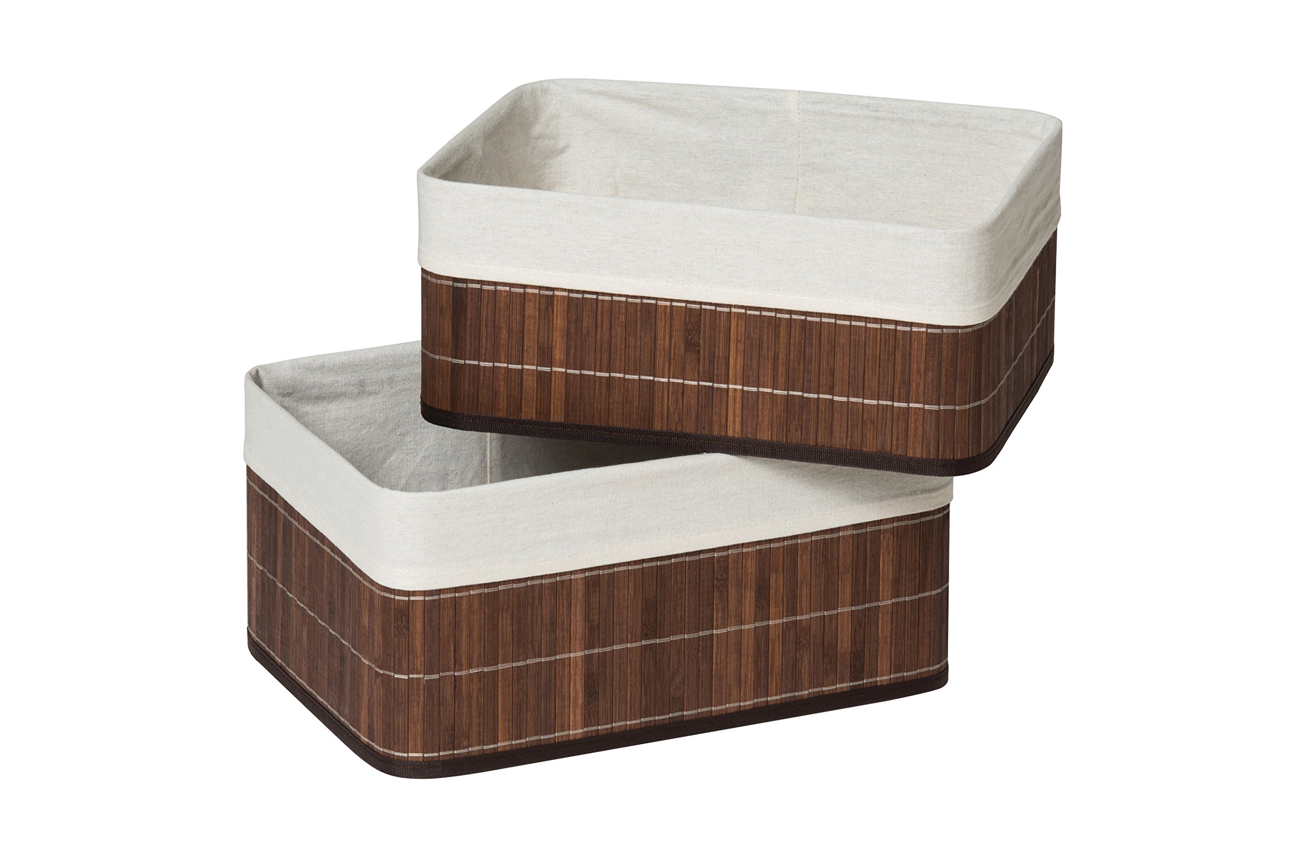Premier Housewares Kankyo Dark Brown Bamboo Storage Boxes