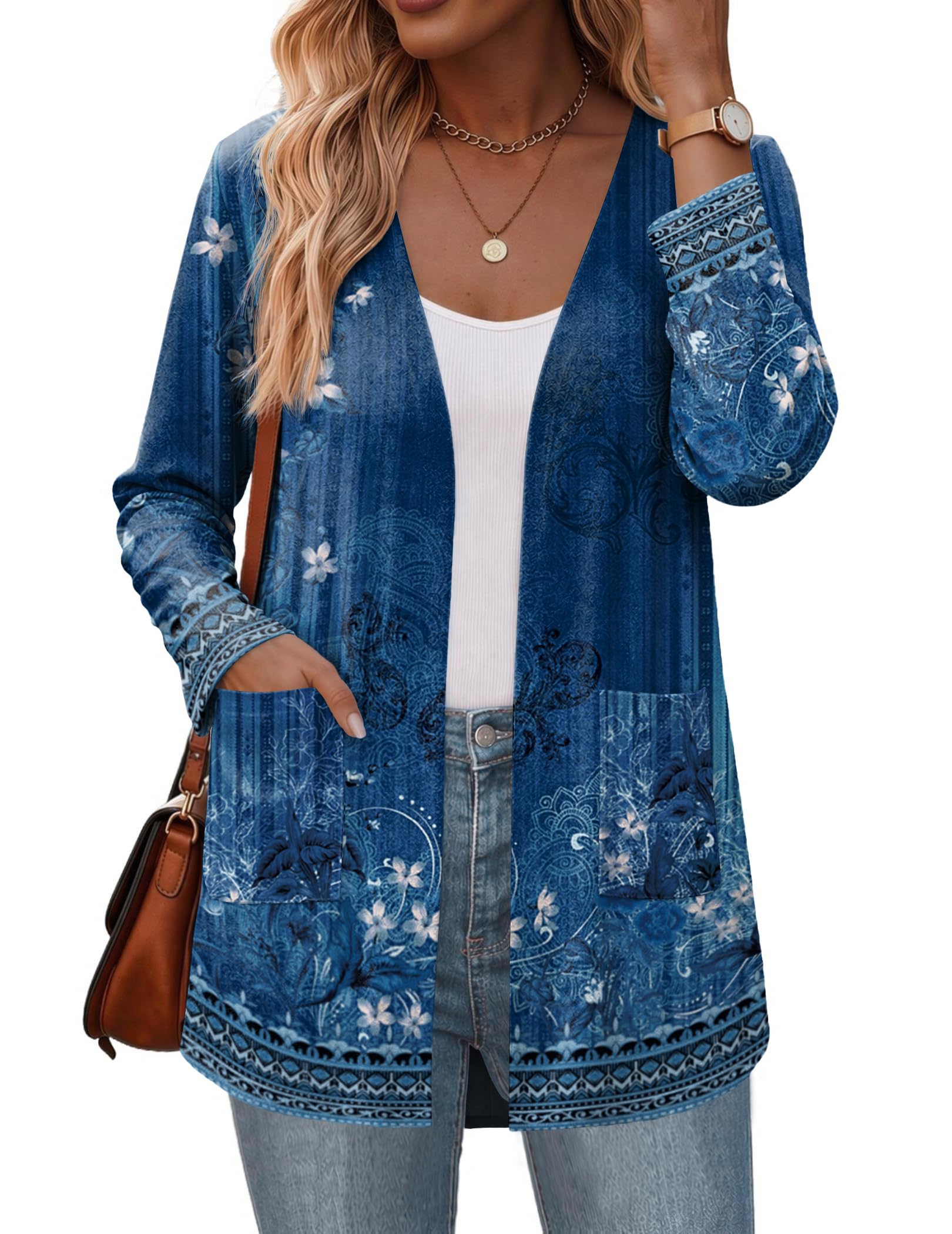 zeagoo Lightweight Cardigan for Women 2026 Long Sleeve Open Front Casual Cardigans with Pockets-picture-53