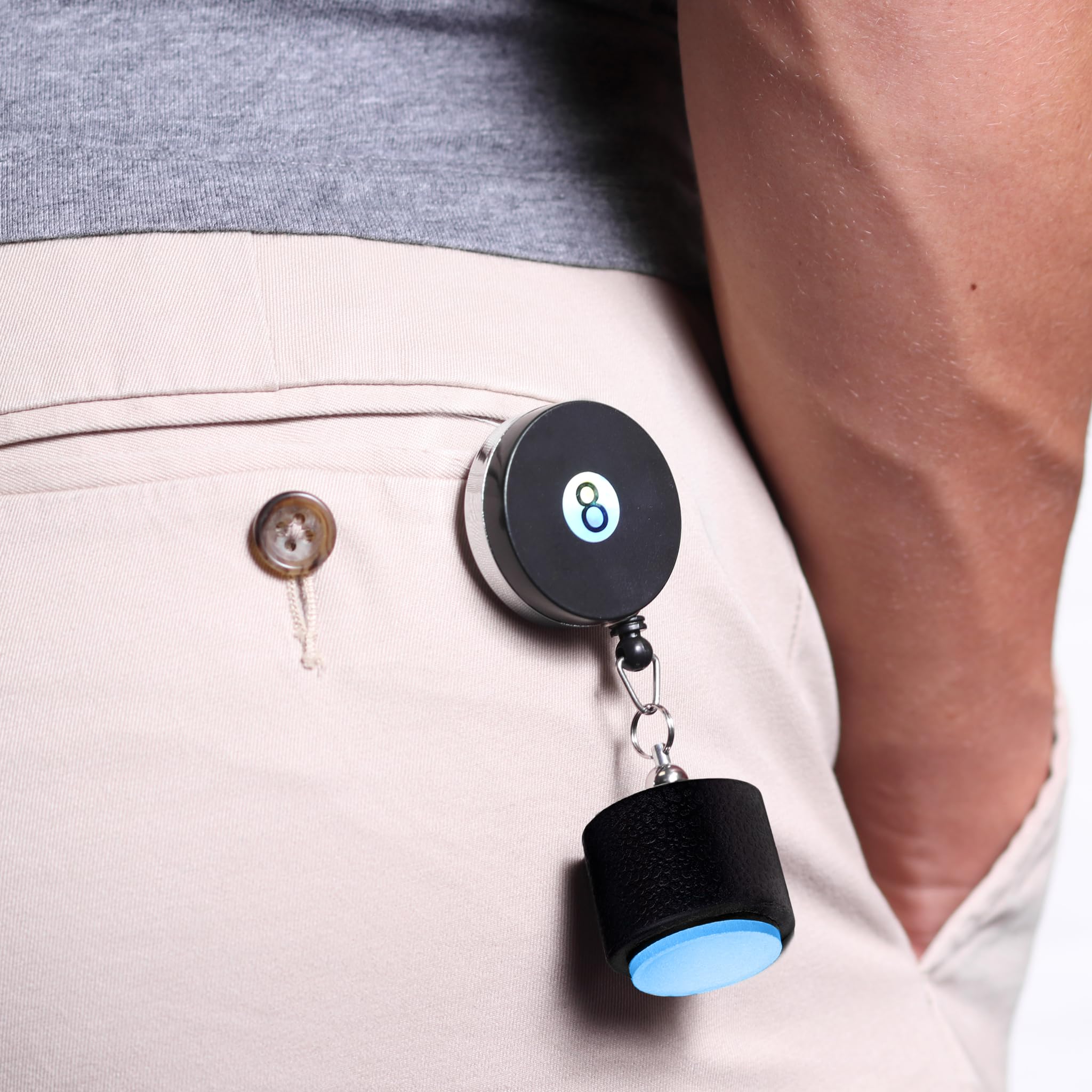 TAOM V10 Billard Pool Queue Premium Kreide blau - mit einziehbarem Kreidehalter