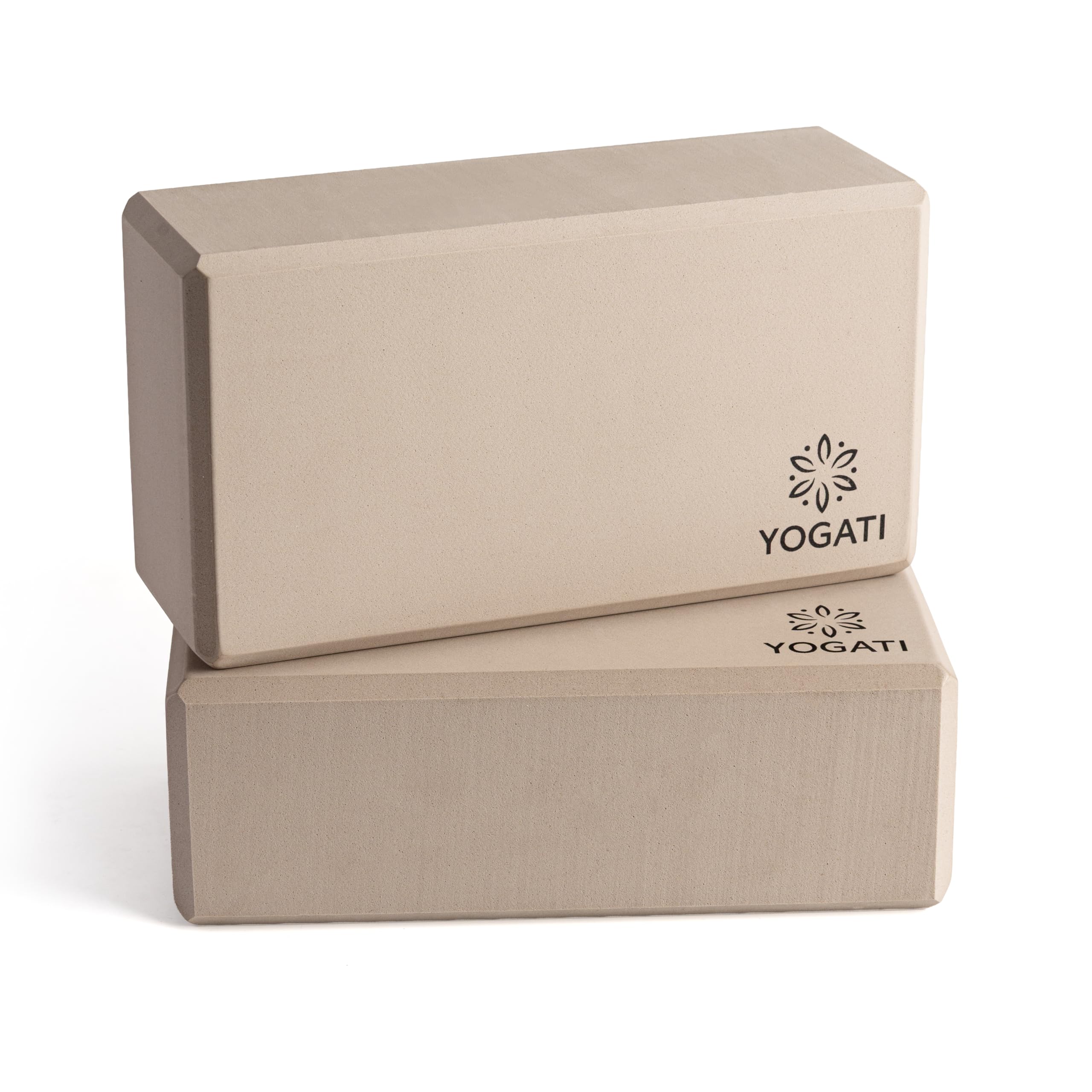 YOGATI® Blocs de Yoga en Mousse lot de 2 | Briques de yoga en Mousse EVA | Dimensions 22 X 12 X 7.5 Cm | Accessoire Yoga Antidérapant pour Pilates et Fitness | Yoga blocks set of 2