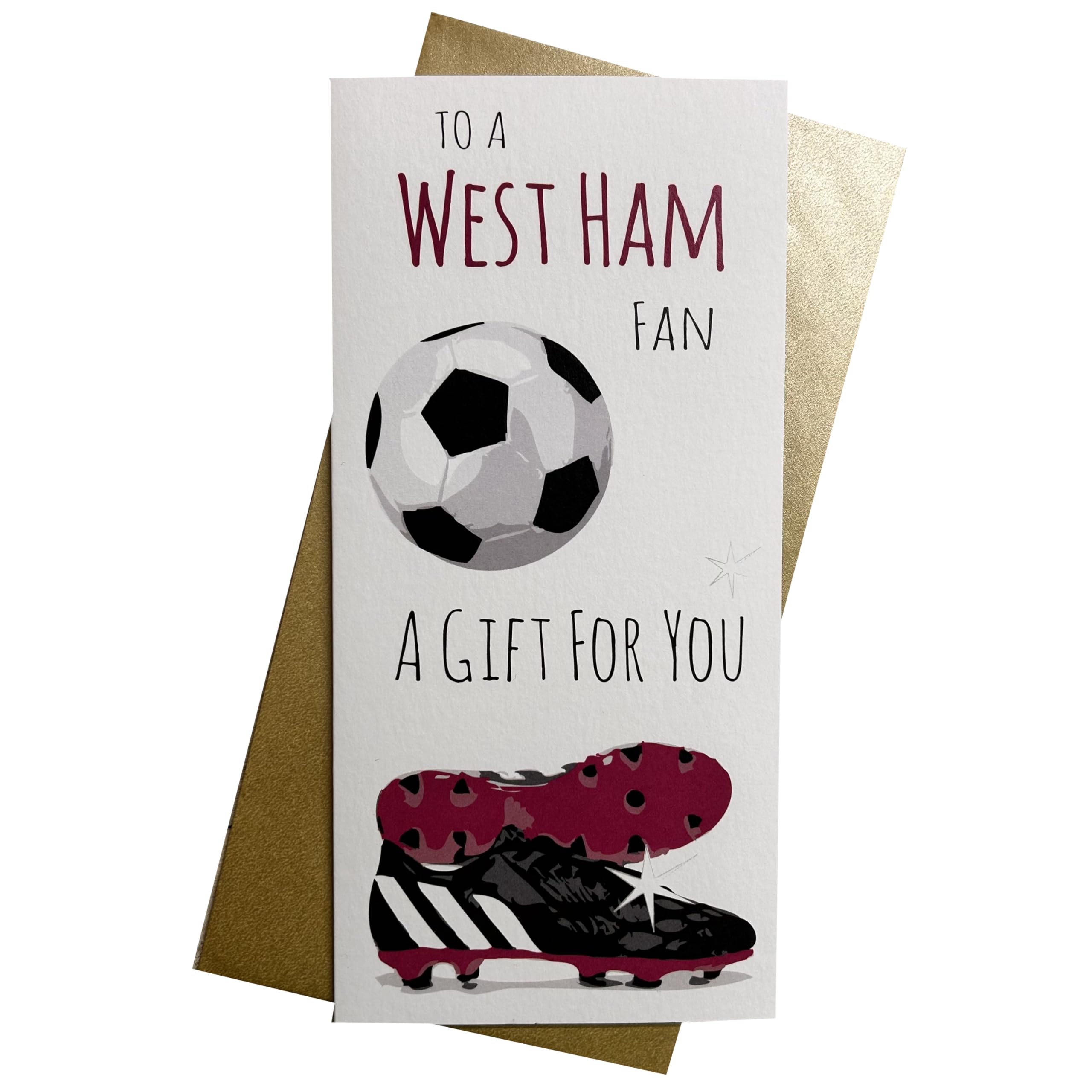 WHITE COTTON CARDS 1 x WEST HAM FOOTBALL BIRTHDAY MONEY WALLET (WBW-F12) — image 1