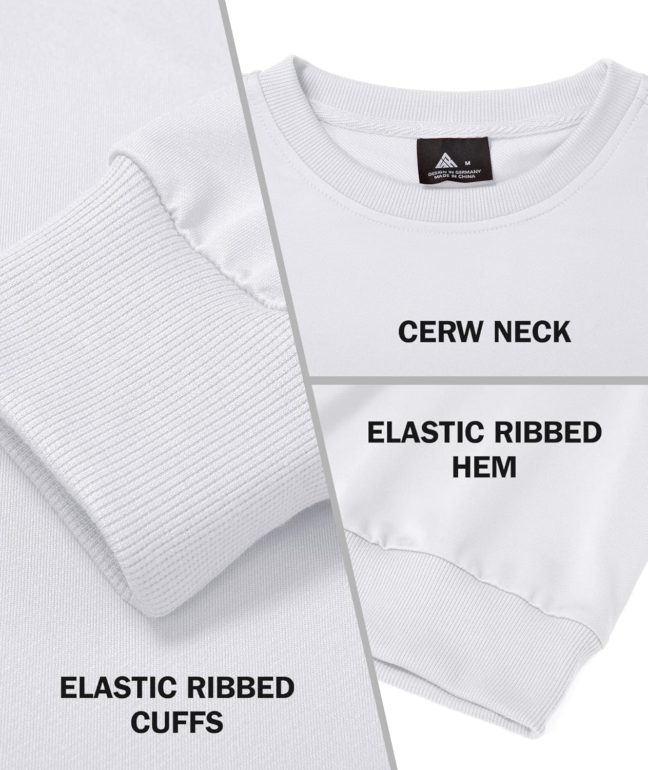 Little Beauty 3 Pack Crewneck Sweatshirts Long Sleeve Pullover Sweatshirts for Men Lightweight Casual Top S-3XL - Image 4