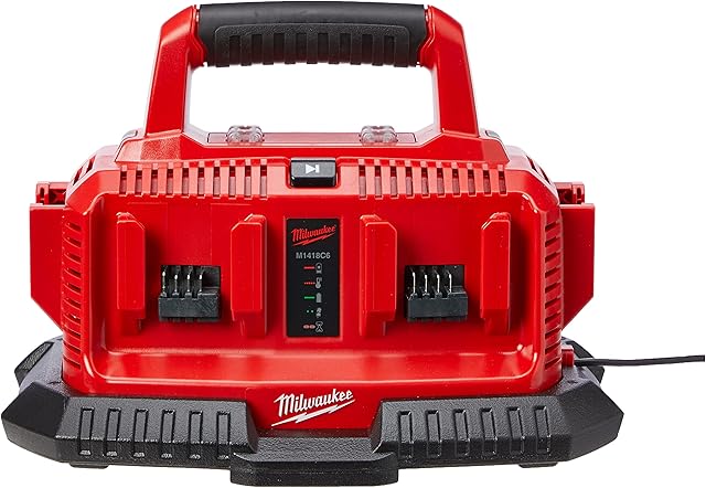 Milwaukee M1418C6 M18 240V Multi-Bay Charger, Black