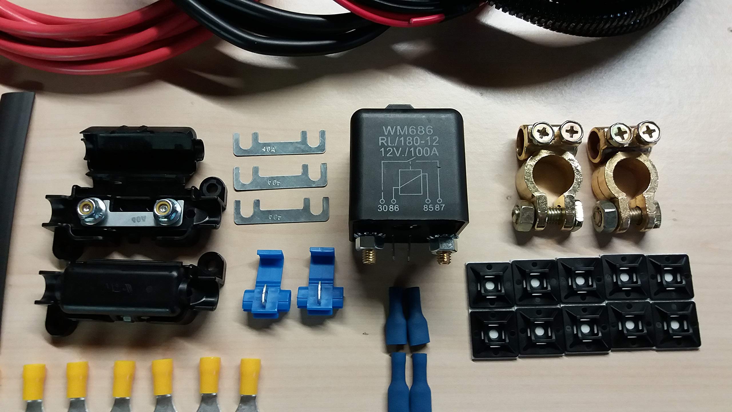 Cable de alimentación de carga separada de 7,5 m, 12 V, 100 A, kit para furgoneta