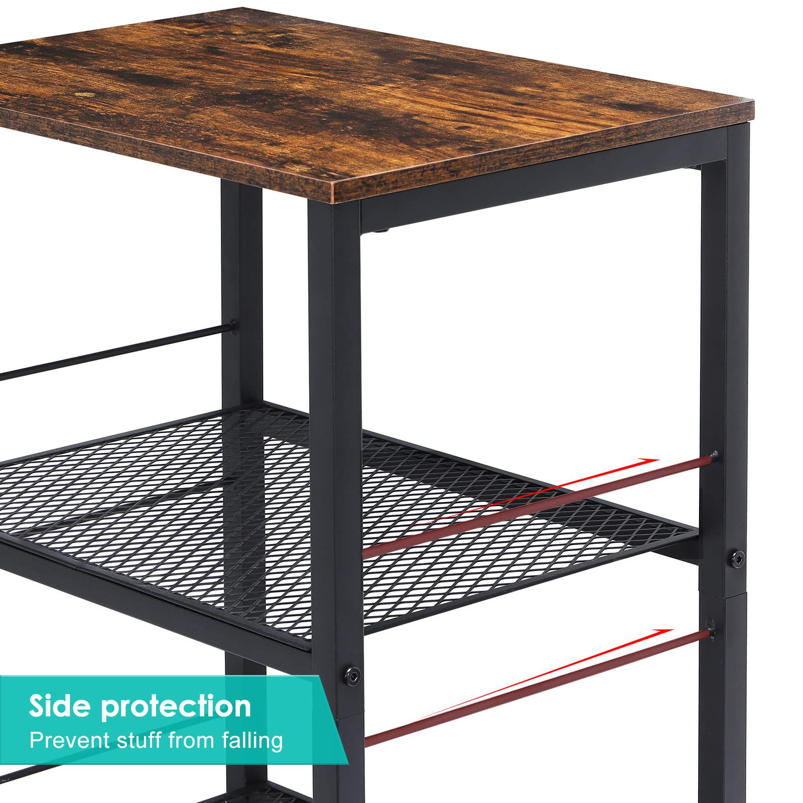 PUNCIA 3-Tier Printer Stand With Storage Movable Printer Table On - View #4