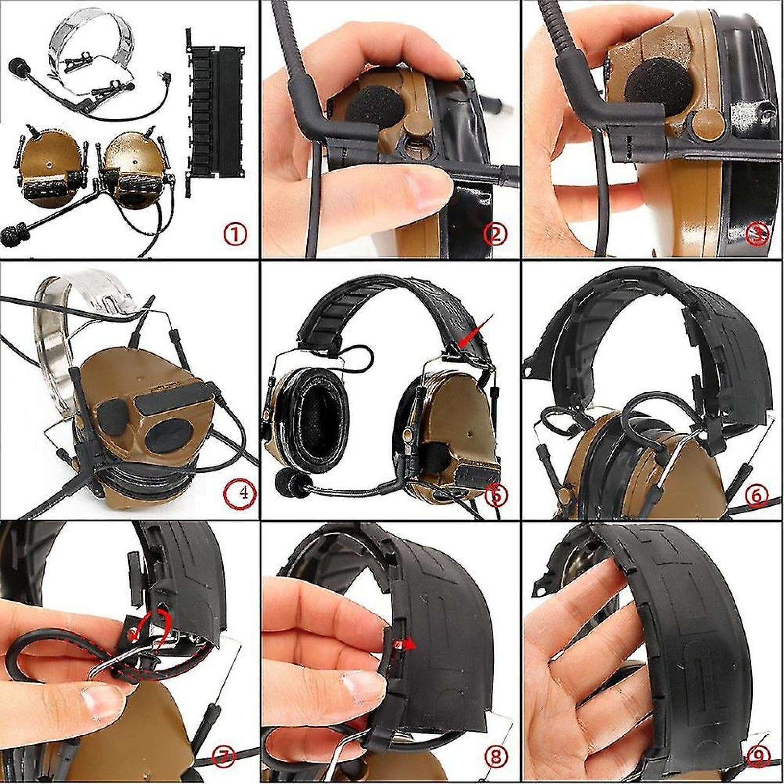 Sanfoelek Bandeau détachable pour casque Peltor Comtac I Ii Iii