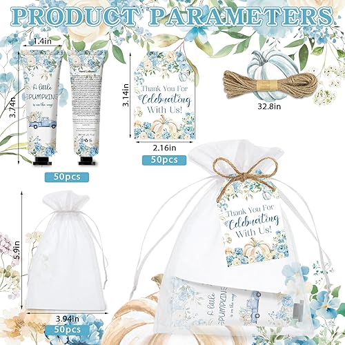 Miniatura 2 de 50 juegos de crema de manos de otoño a granel con una pequeña calabaza, regalos de fiesta de baby shower para invitados, despedida de soltera,