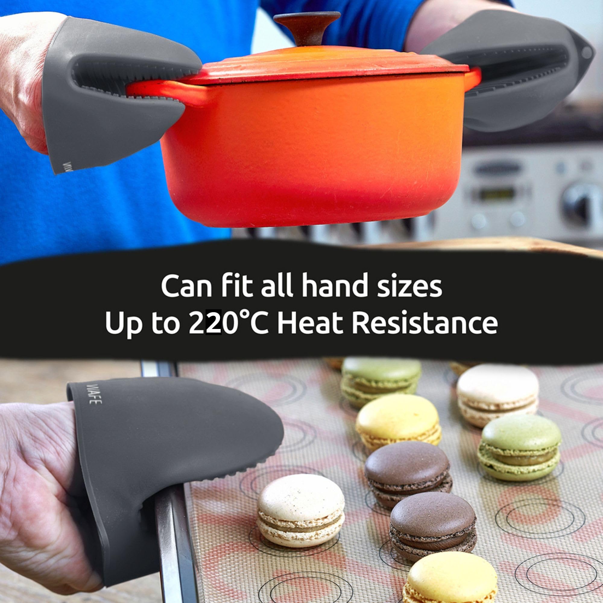 Guanti da forno in silicone da 2 pezzi Set di supporti per