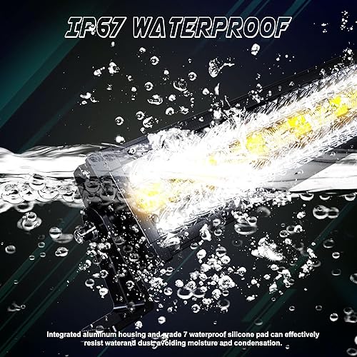 Miniatura 6 de Barra de luz LED de 22 pulgadas y 120 W, luz estroboscópica intermitente blancaámbar con seis modos de conducción, luces antiniebla de conducción