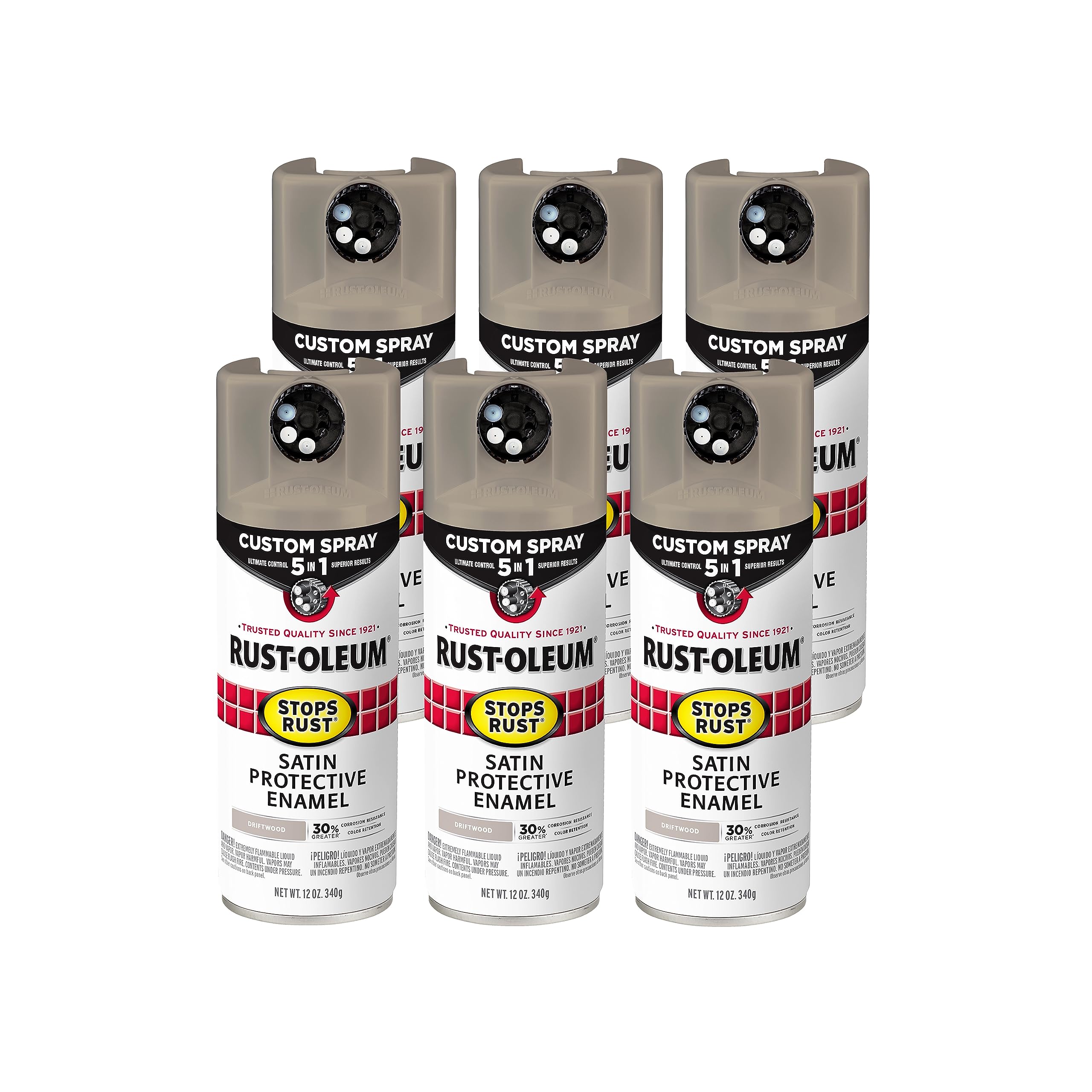 Rust-Oleum Stops Rust Custom 5-in-1 Spray Paint, Satin Driftwood