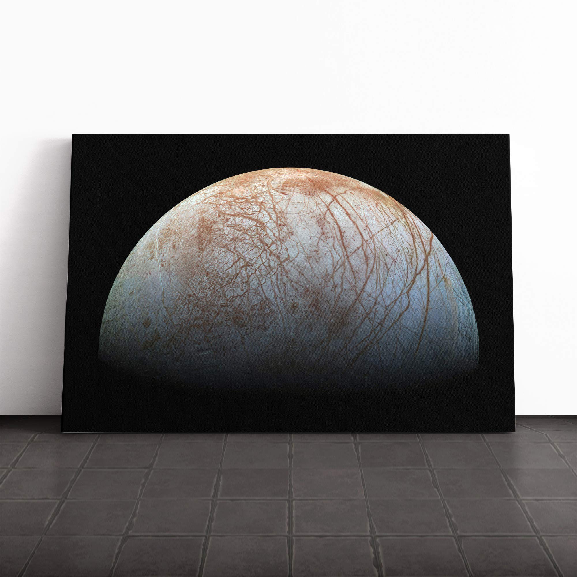 Planet Jupiter Moon Space Canvas Print | Gallery Wrapped 30mm Frame Wall Art | 30x20 inches | Ready to Hang | Modern Space Picture | Living Room Bedroom Lounge Office